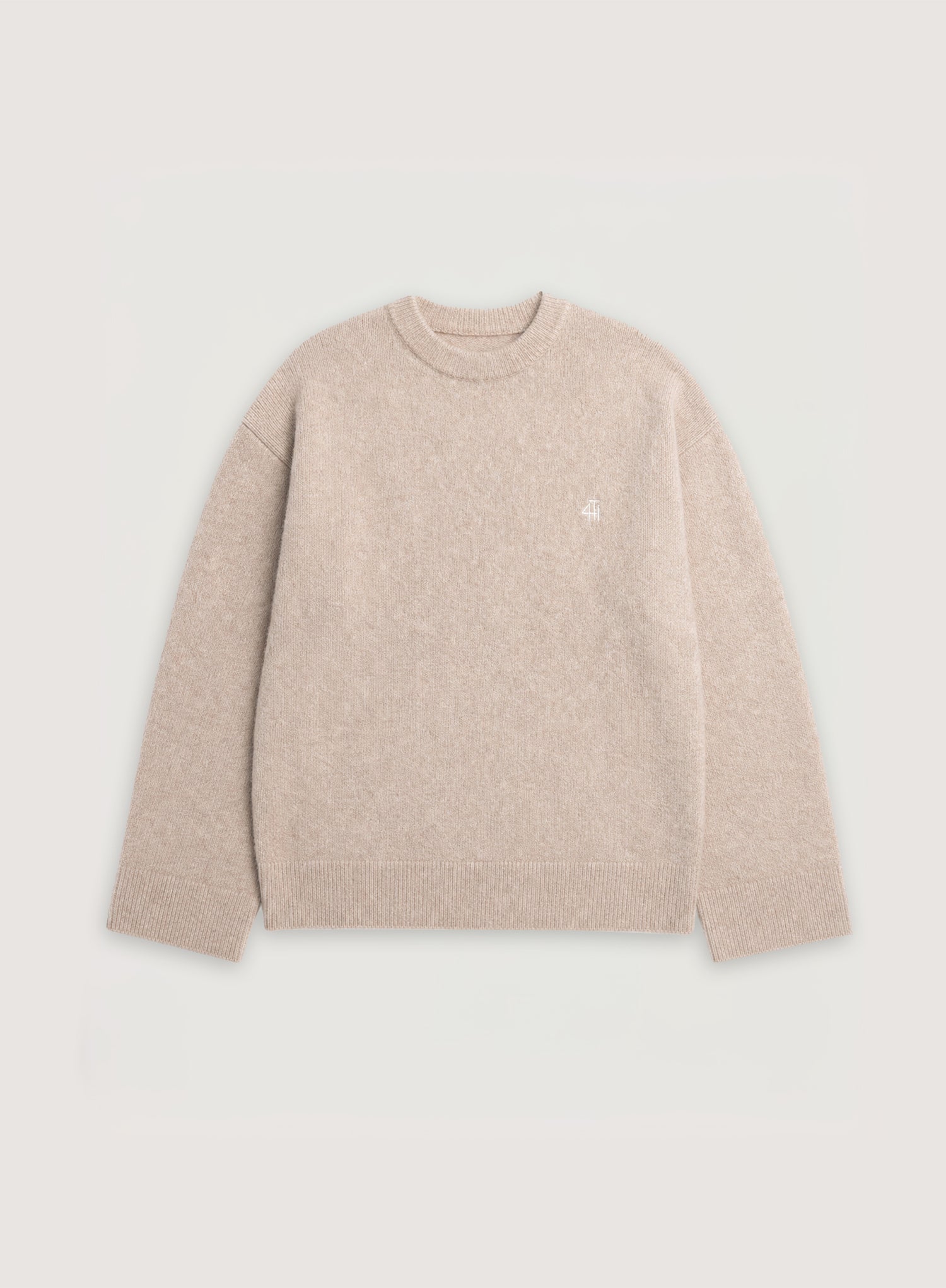 Oatmeal Knitted Slogan Back Jumper